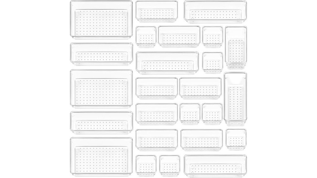 clear plastic drawer organizers