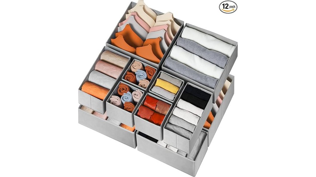 clothing storage drawer organizers 12 pack