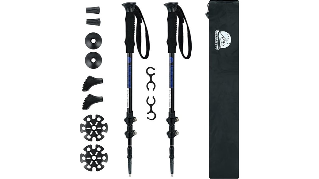 collapsible adjustable aluminum hiking poles