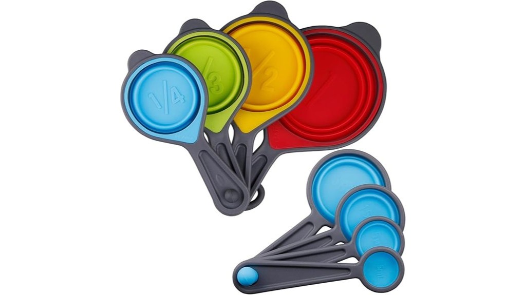 collapsible silicone measuring set