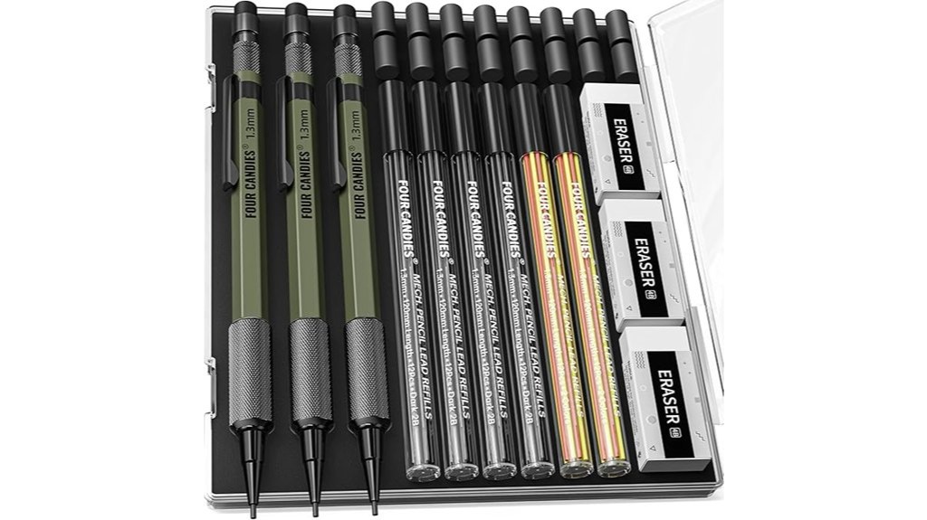 colorful mechanical pencil set