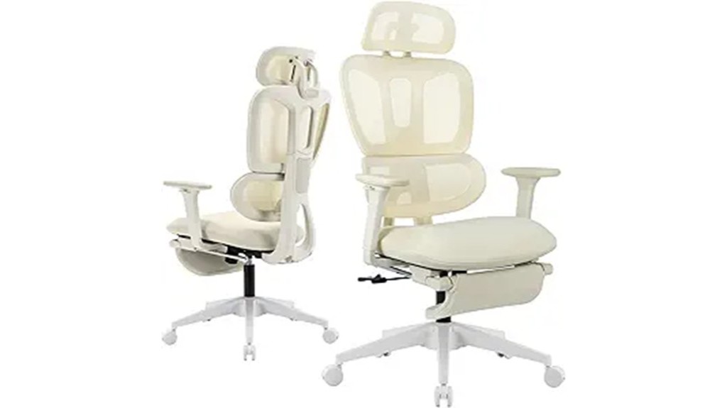 comfortable ergonomic office seating with footrest