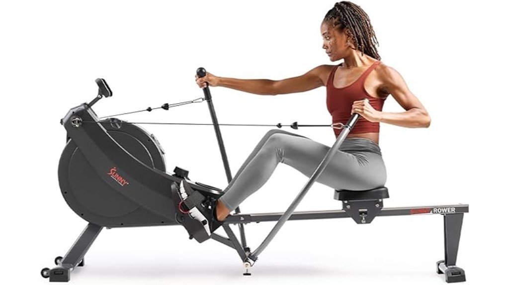 compact full motion rowing machine