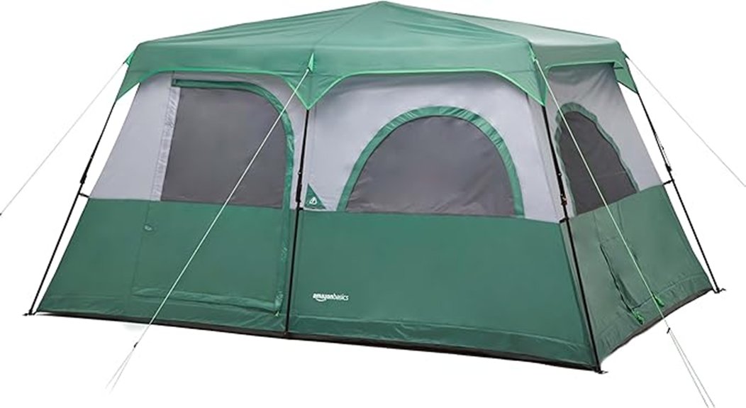 compact instant camping shelter with rainfly