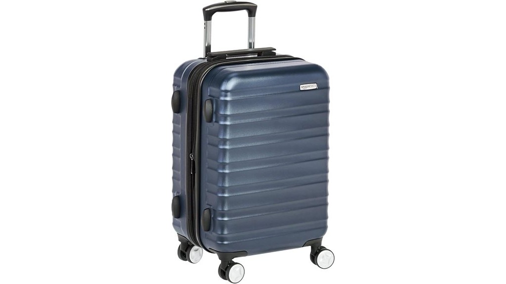 compact navy blue travel luggage