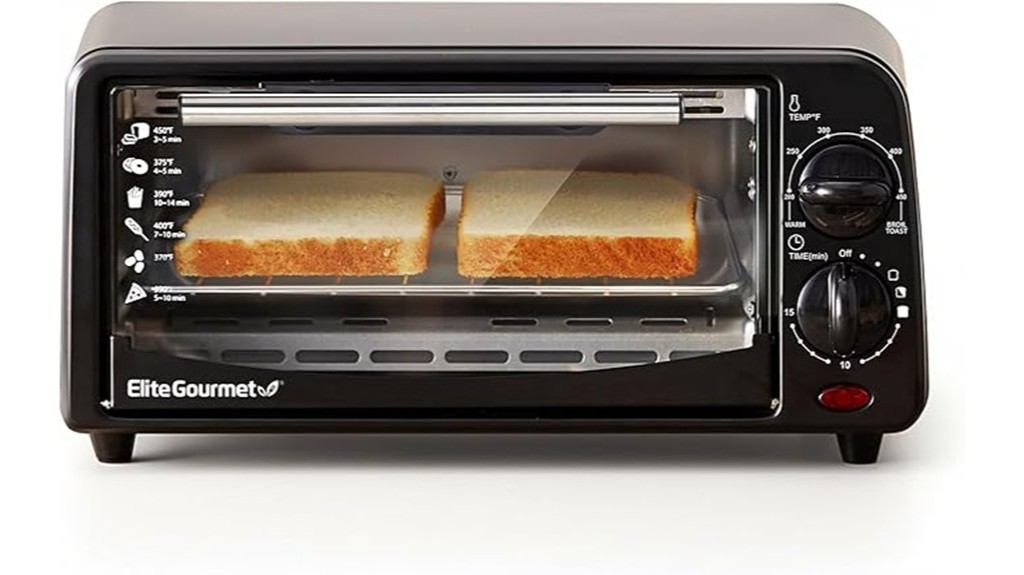 compact personal two slice toaster oven
