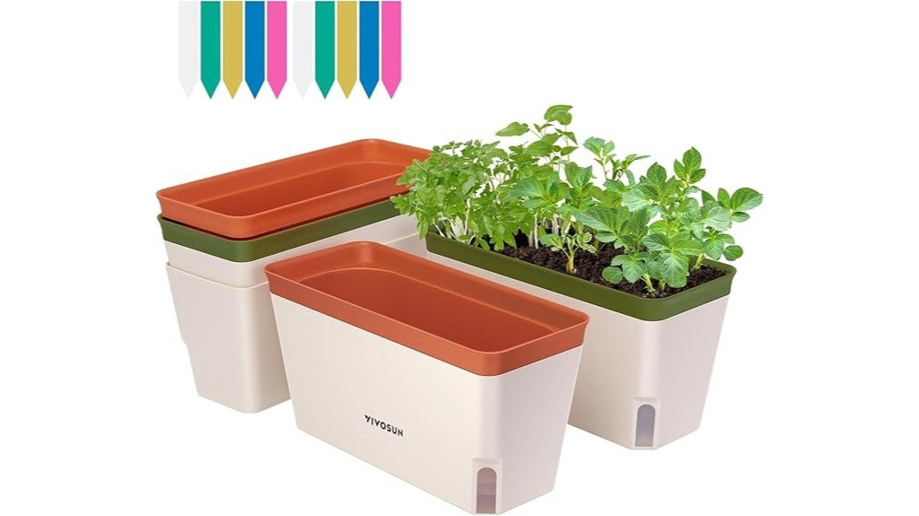 compact self watering herb planters
