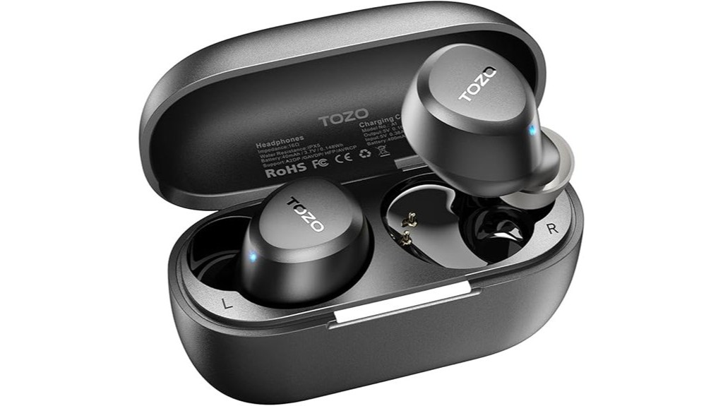 compact wireless earbuds with charging case