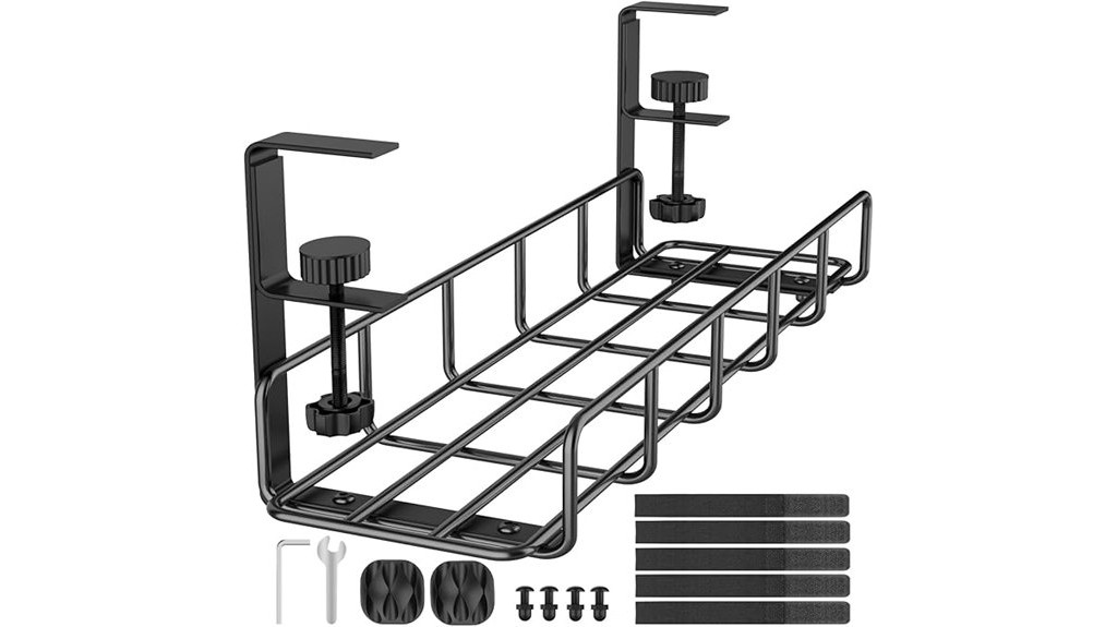 concealed cable organization under desk