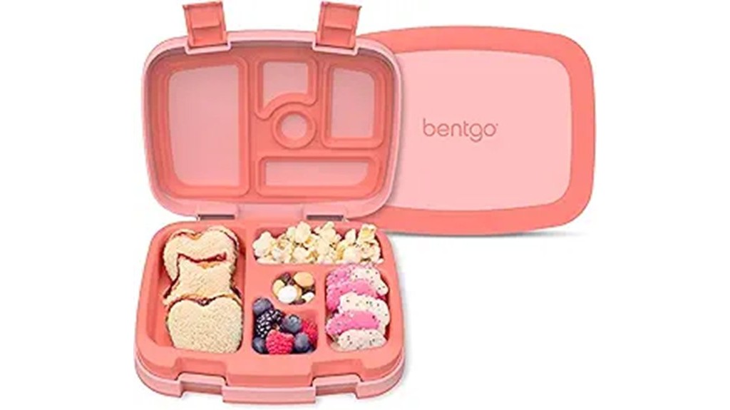 coral colored leak proof bento lunchbox