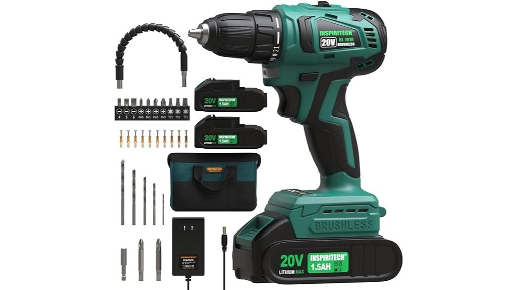 cordless brushless power drill set