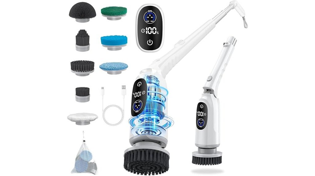 cordless electric bathroom scrubbing device