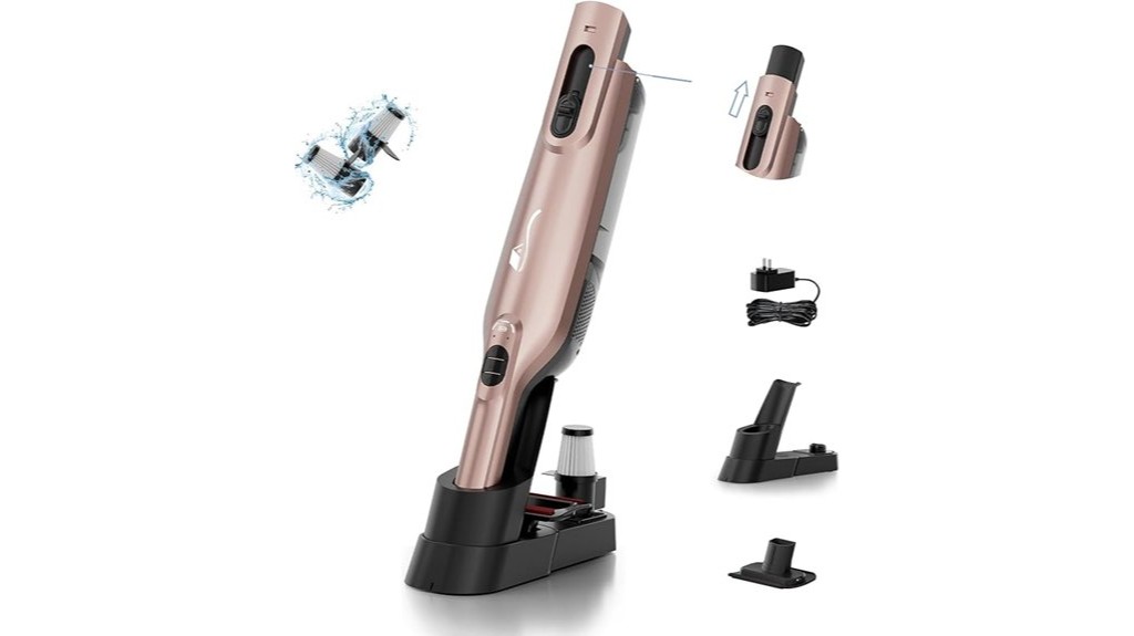 cordless handheld vacuum rose gold