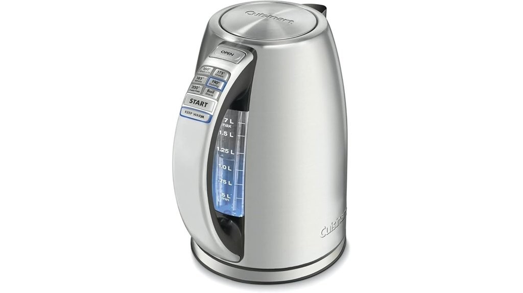cordless stainless steel temperature controlled kettle