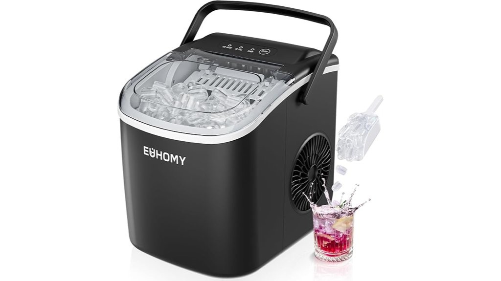 countertop ice maker machine black