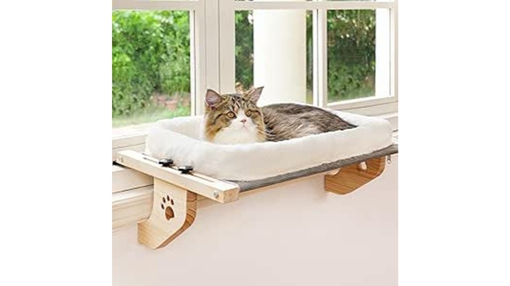 cozy cat window lounging platform