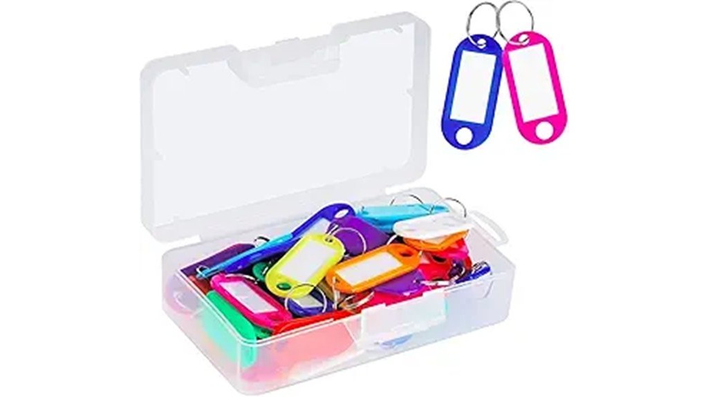 cute plastic key container tags