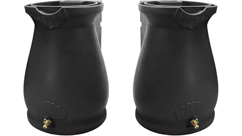 decorative black rain collection barrels