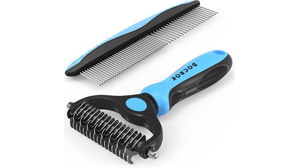 deshedding brush and metal comb