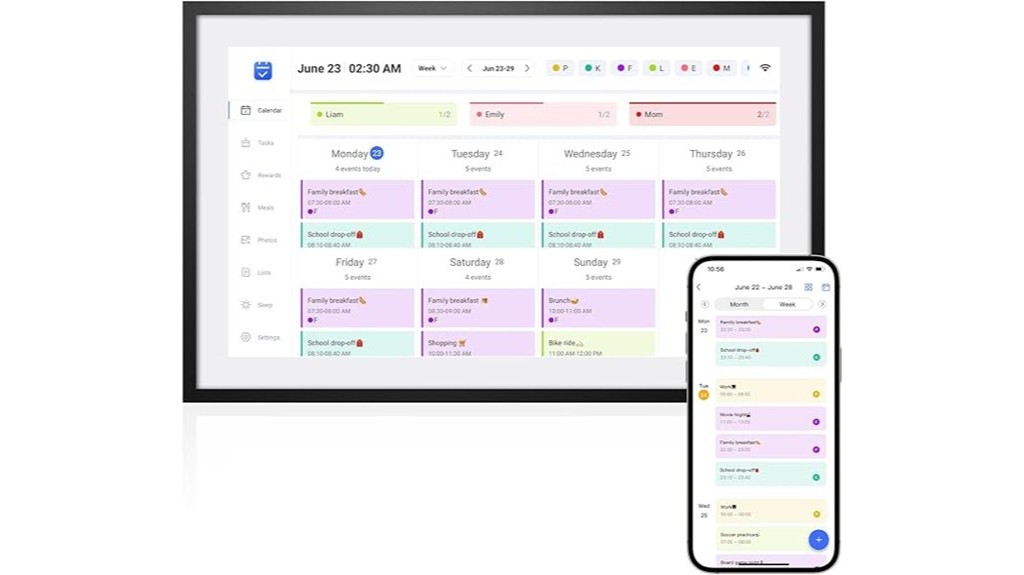 digital smart calendar display