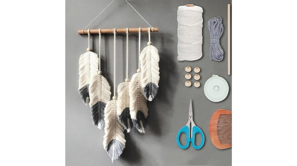 diy macrame feather decor