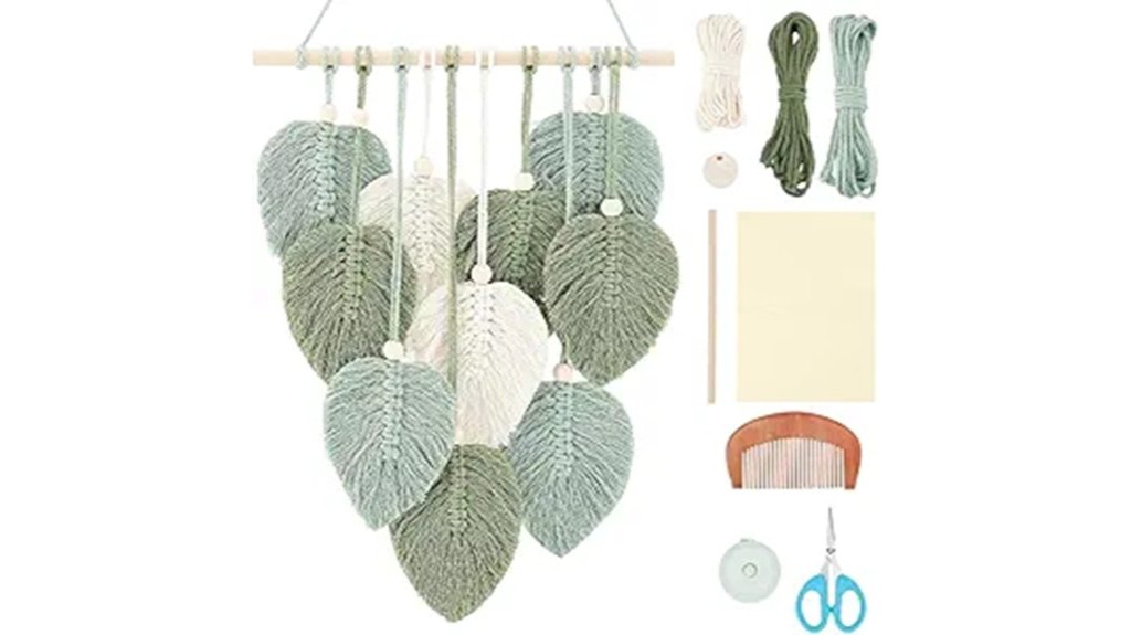 diy macrame leaf decor