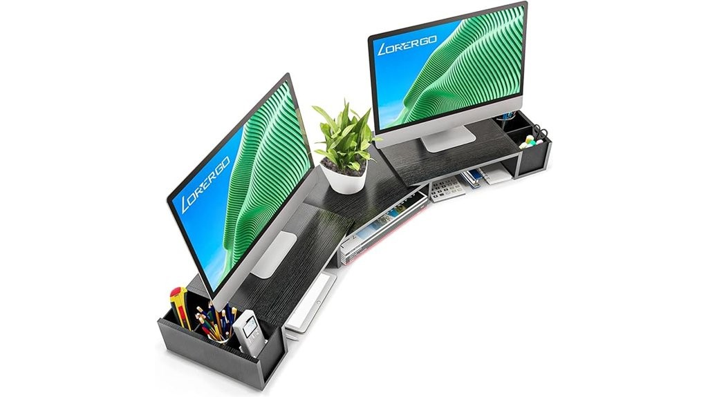 dual monitor laptop storage stand