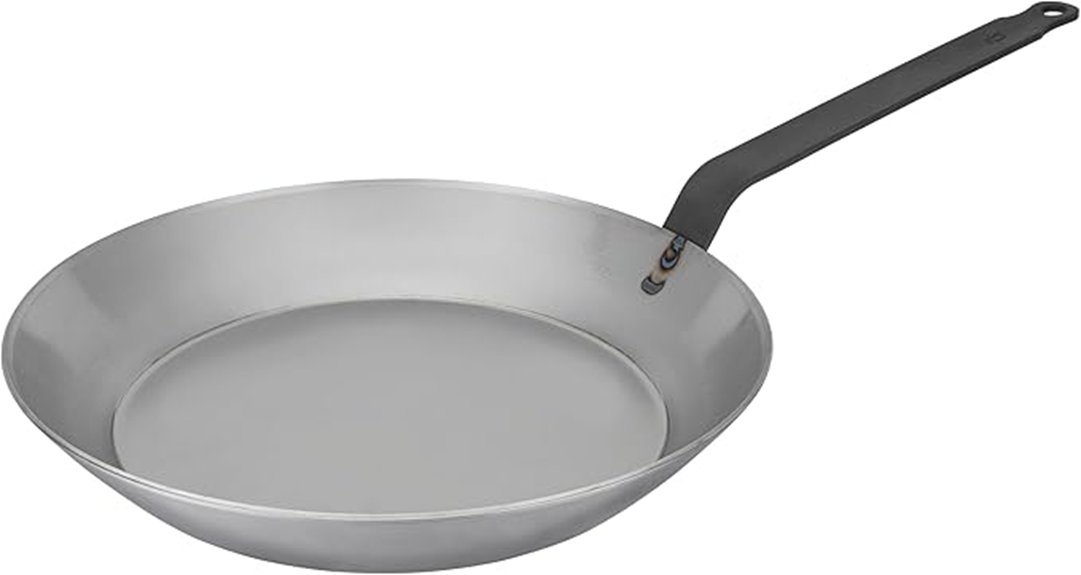 durable black carbon steel frying pan