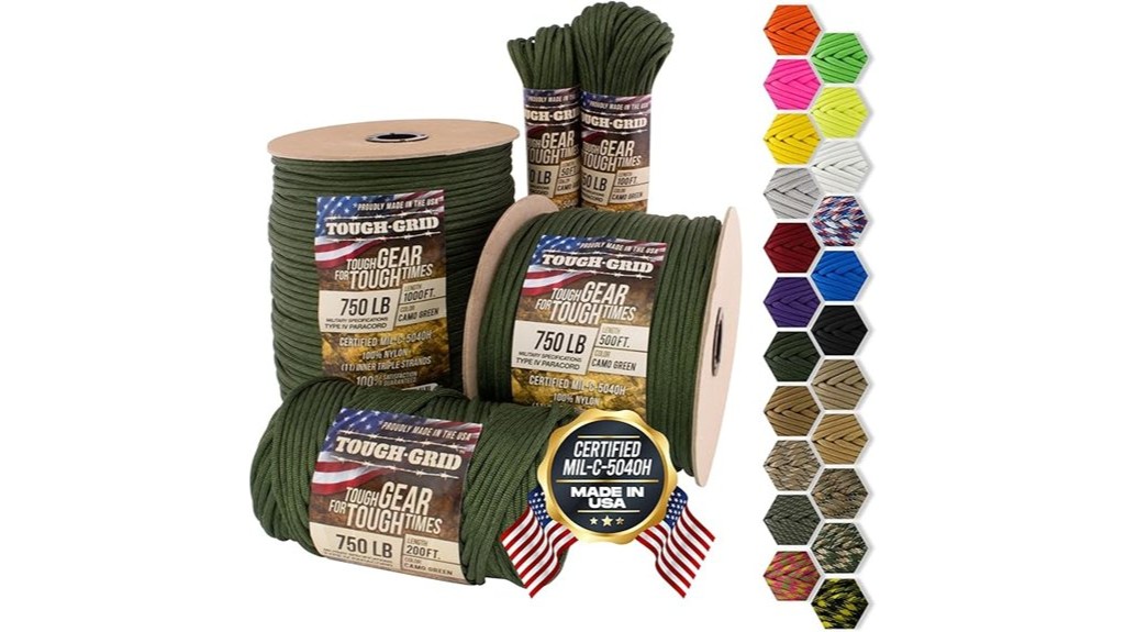 durable nylon paracord parachute cord