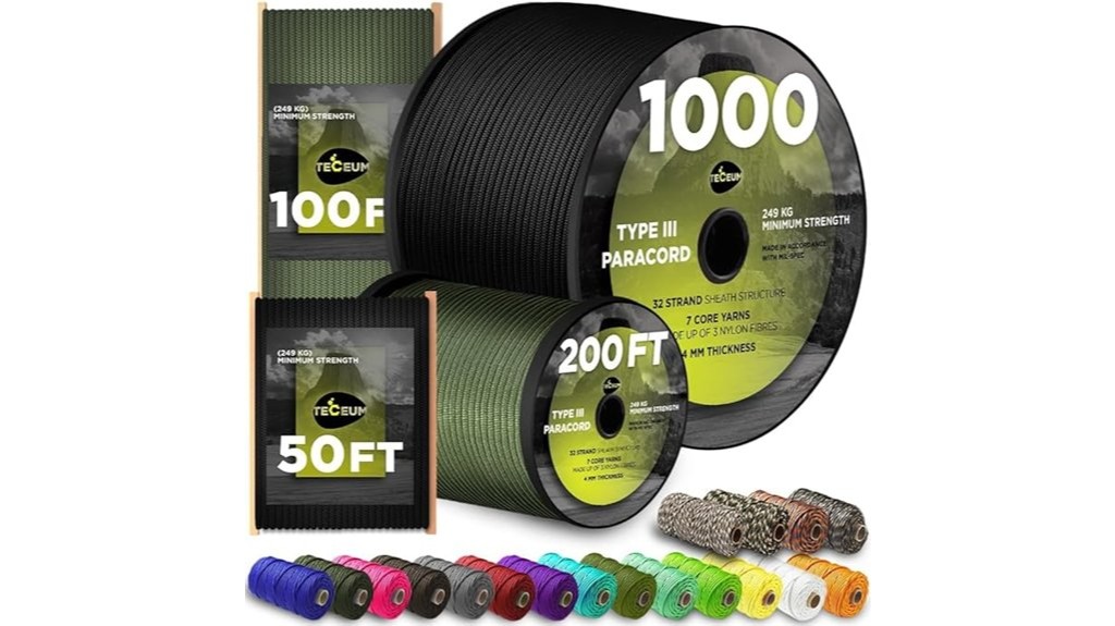 durable survival camping paracord rope