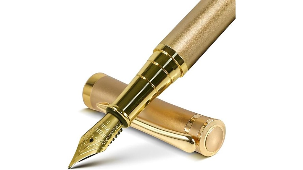 elegant fine tipped golden fountain pen