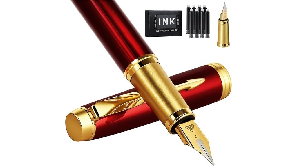 elegant fountain pen in red