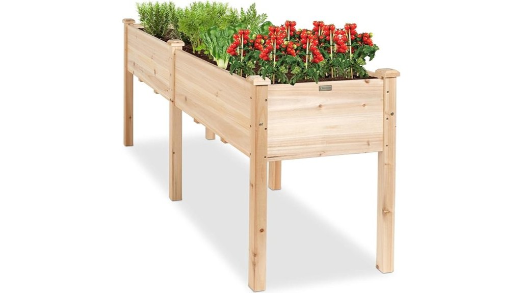 elevated wood planter garden bed
