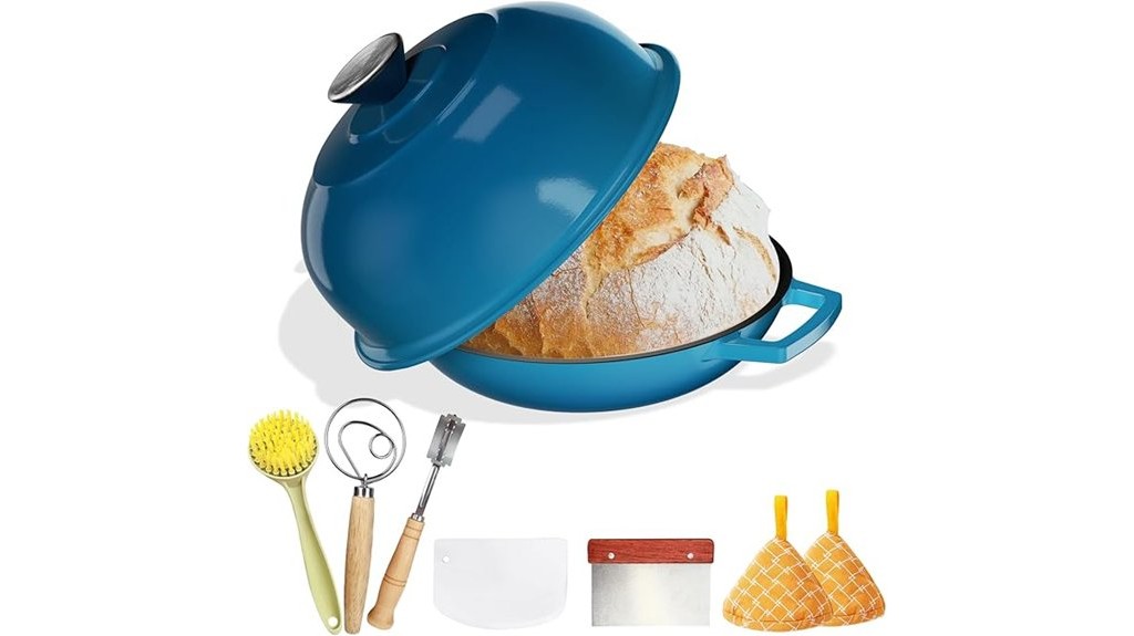 enameled cast iron nonstick five quart