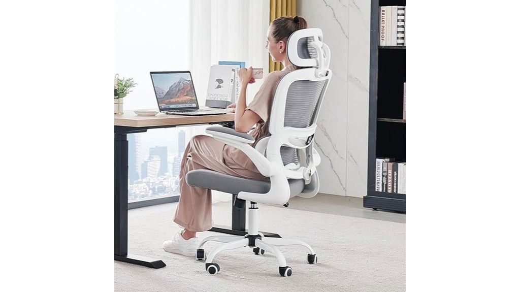 ergonomic white mesh office chair