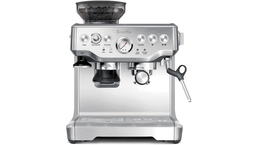 espresso machine brushed stainless steel