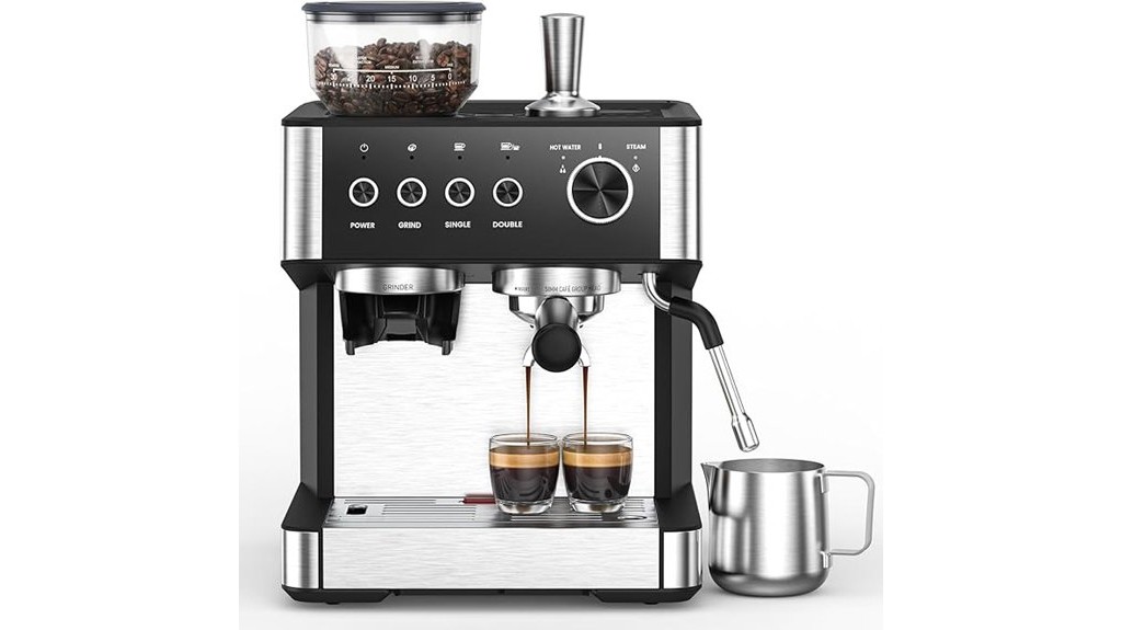 espresso machine with built in grinder