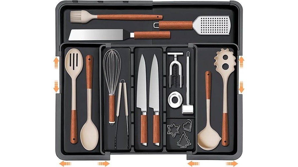 expandable kitchen silverware drawer organizer