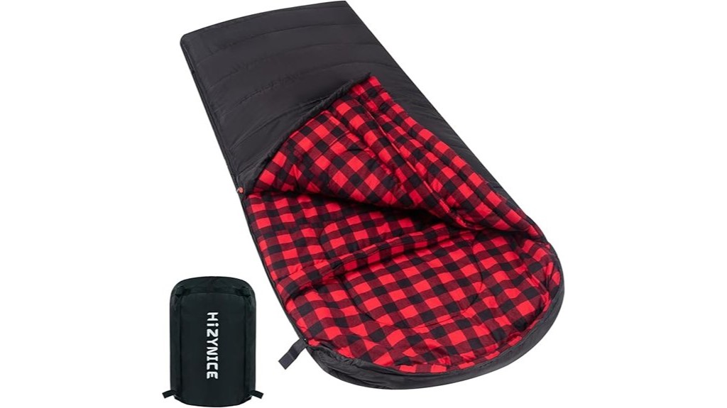 extra large cotton flannel sleeping bag