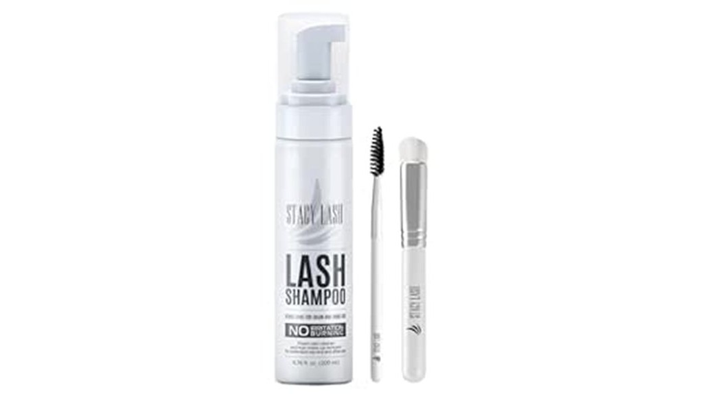 eyelash extension cleaning shampoo and brush