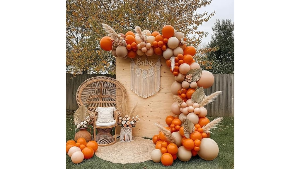 festive autumnal balloon decorative arrangement
