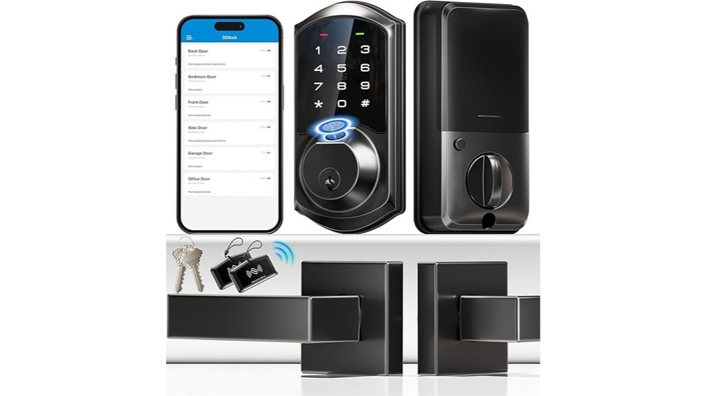 fingerprint enabled front door smart lock