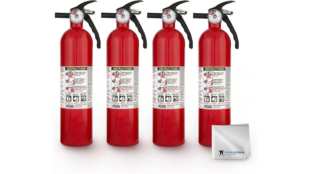 fire extinguishers multipurpose four pack red