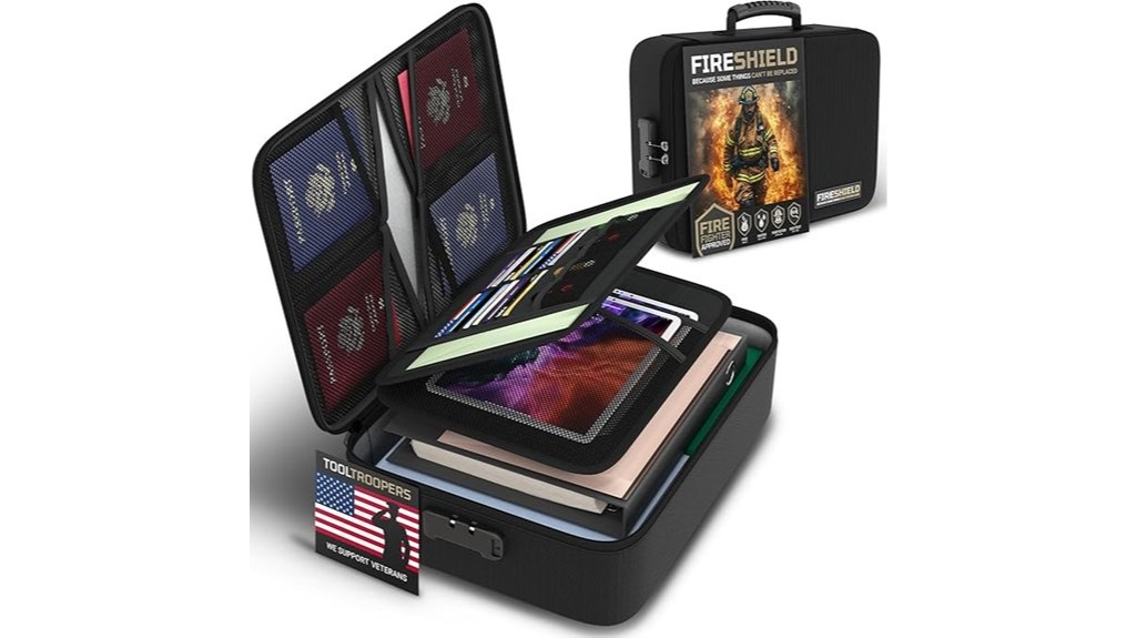 fireproof lockable document bag
