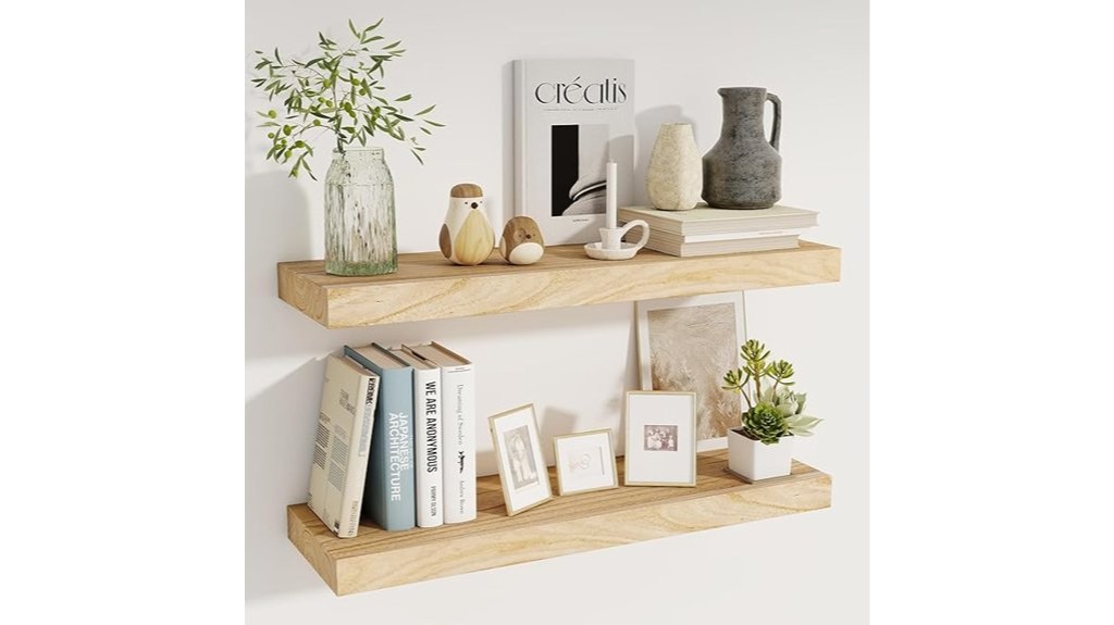 floating wall shelves set of two
