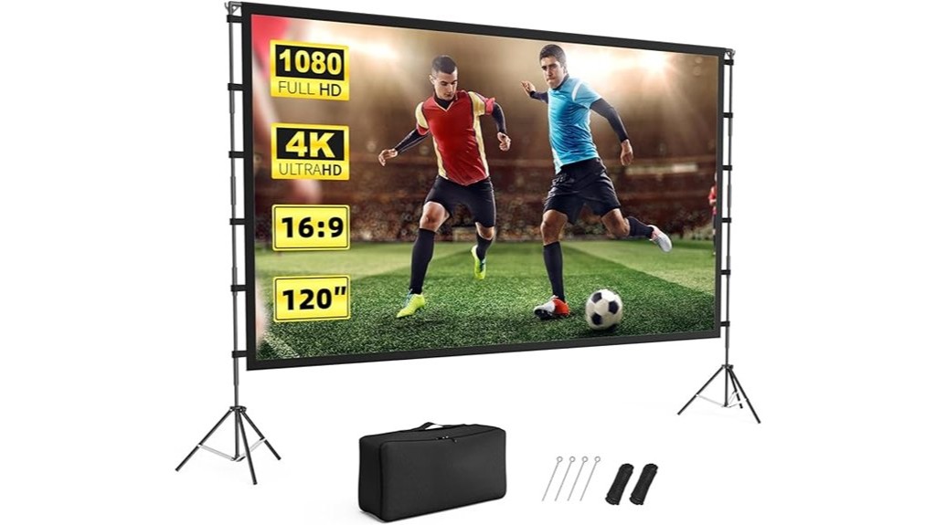 foldable 120 inch projection screen