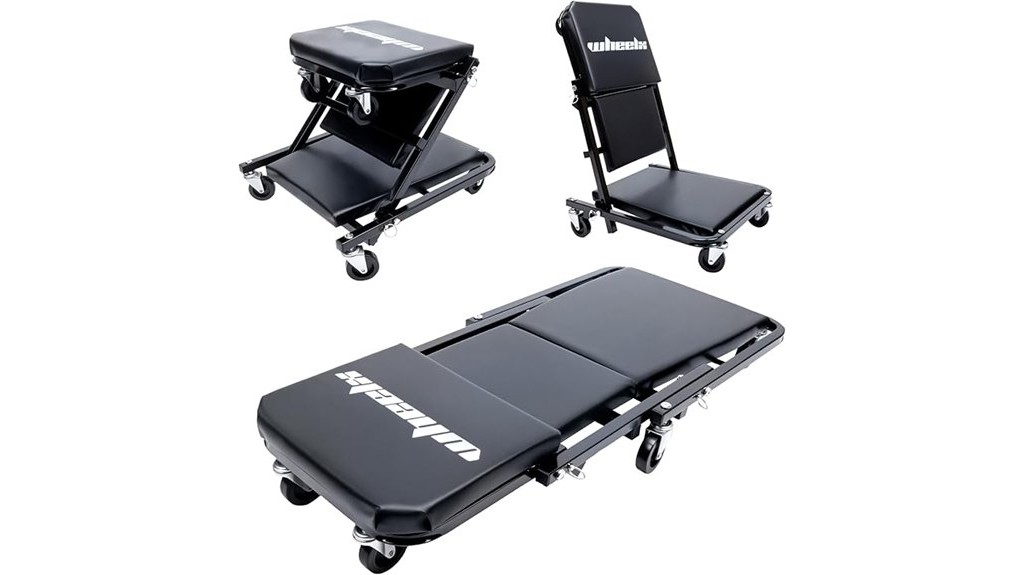 foldable 6 wheeled 340lbs capacity creeper