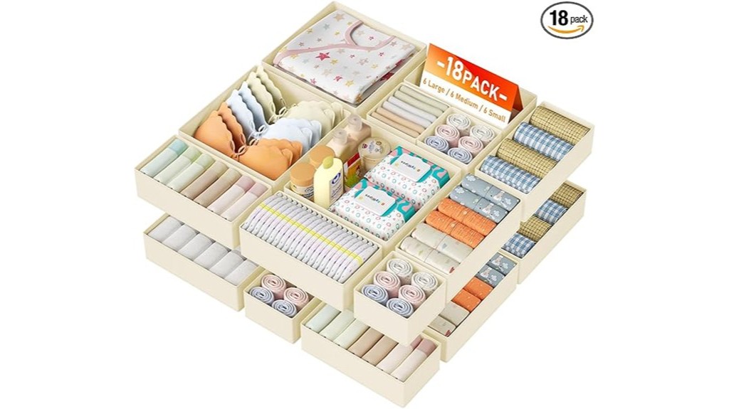 foldable closet drawer organizer bins