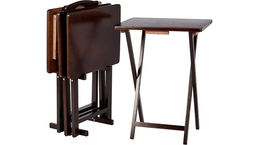 foldable espresso tv dinner trays