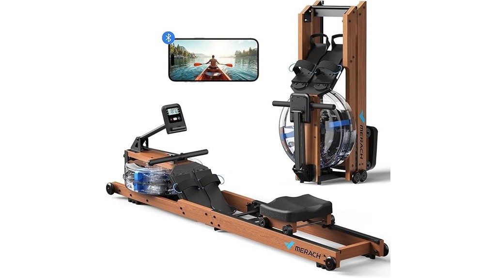 foldable heavy duty monitored home rower